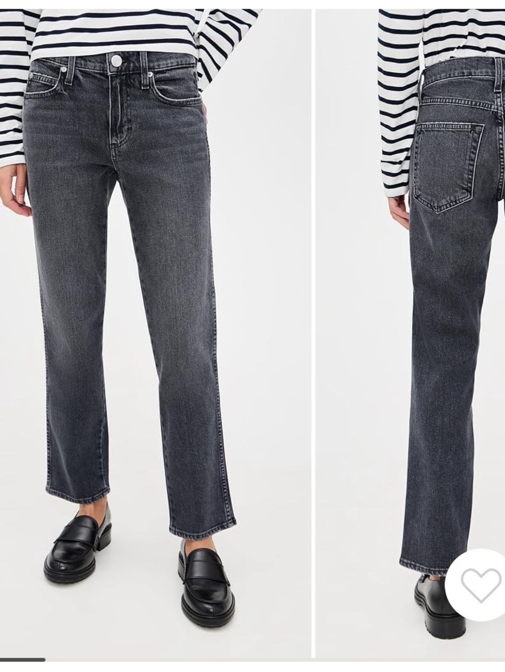 AMO Women's Straight-Leg Black Washed Jeans